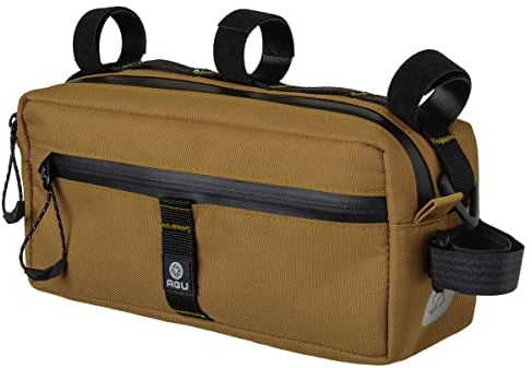 AGU Lenkertasche Bar Bag, 2L Fahrradtasche Lenker Vorne für Bikepacking, Rennradtasche, Wasserabweisend, Reflektierend, Einfache Montage, 100% Recyceltes Polyester - Armagnac