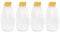 4PCS Honey Jars, 350ML Honey Pot, Honey Squeeze Bottle with Leak Proof Flip-Top Caps, Clear Plastic Honey Bottles Empty Honey Containers for Storing and Dispensing