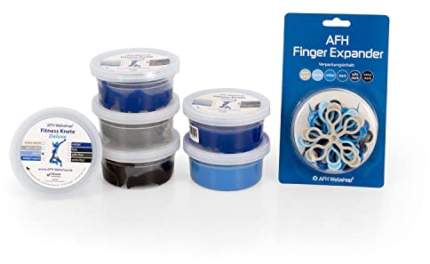 AFH Fitness Knete Deluxe inkl. Finger Expandern Premium im 6er Set