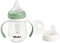 BÉABA, Biberon/Tasse d'apprentissage 2 en 1, Tasse Paille Enfant, 100% étanche, Anti-fuite, Facile à Ouvrir, Poignées amovibles, Tritan et Silicone, 210 ml, Vert sauge