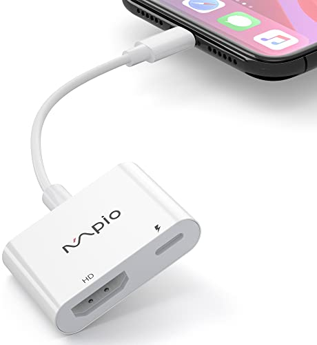 MpioLife HDMI Adapter für Phone, 1080P Digital AV Adapter HDMI Kabel zu tv Projektor Monitor Bildschirm Synchronisieren, Plug and Play für Phone 14/13/12/11/XS/XR/X/8/7,Pad Air/Mini/Pro