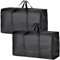 CYH 2 Pcs 100L Large Black Clothes Storage Bags with Zips, Oxford Strong Storage Moving Bags, Organizer Storage Bag with Handle for Clothes Duvet Throw Pillows Quilts Travel Camping Luggage