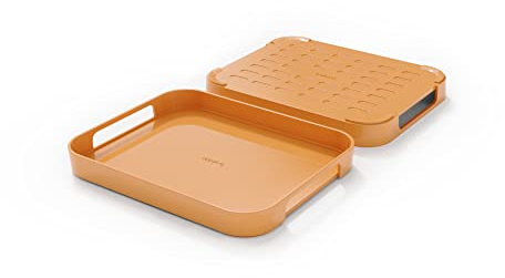 Trebonn - Pile - Serviertablett aus Melamin - mit glänzendem Finish. Ideal für Zuhause, Büro, Garten (Koralle, S)