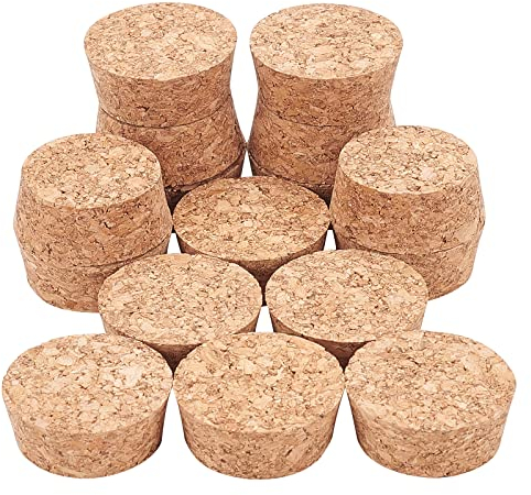 BENECREAT 16pcs Bouchons de Liège Coniques en Bois, Bouchons en Bois Tendre Burlywood pour L'Artisanat de Bouteilles de Bière de Vin, 43 mm de Diamètre