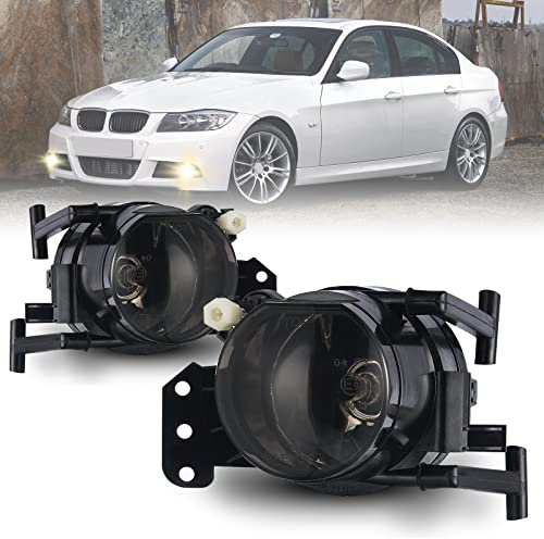 Tula Motoren Nebelscheinwerfer für 03-07 BMW 5er(E60/E61) 03-07 3er(CPE/CONV)(E46) 04-12 3er(SDN/WGN) (E90/E91) m-Pack 03-06 X3(E83) 03-10 6 Series E63/E64 Ein Paar HB4/9006 Helle Grau Linse