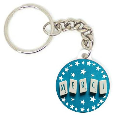 DIY Porte clé badge merci scrabble remerciement merci cadeau personnalisé