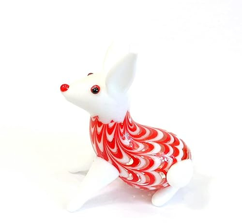 HXSCOO Handgemachte Häschen-Figur aus Murano-Glas for Basteln, niedliches Kaninchen, kleine Statuen-Sammlung, Tischdekoration, for Kinder