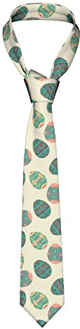LANGGE Herren-Krawatte, bunte Eier, Ostern, bedruckte Krawatten, Schwarz , One size