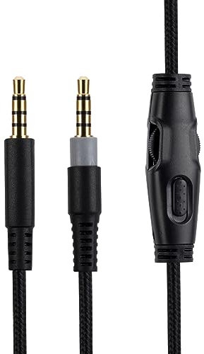 HyperX Cloud Alpha - Cable de repuesto, compatible con auriculares HyperX Cloud Alpha Gaming, cable auxiliar de 3.5 mm, silencio en línea, control de volumen, 5 pies, color negro