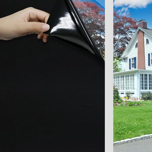 KESPEN Blackout Window Film Privacy, Total Privacy No Light Visible Film for Glass Windows, No Glue Static Cling For Draking Room, 44.5 X 200 cm