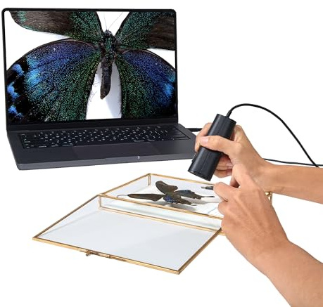 IPEVO P2V Ultra 4K/13MP Objektkamera mit Kameraclip, 1 cm Super-Makrofokus, Handheld, Webcam & Doc Kamera, eingebautes Mikrofon mit AI-Rauschunterdrückung, für Nahaufnahmen Demo, Unterricht &