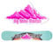 MytaYt 3D Snowboard Stomp Pad Schneeberg Transparentes Stomp Pad Snowboard Anti-Rutsch-Pad Selbstklebend für Snowboards Grip Pads-Rosa