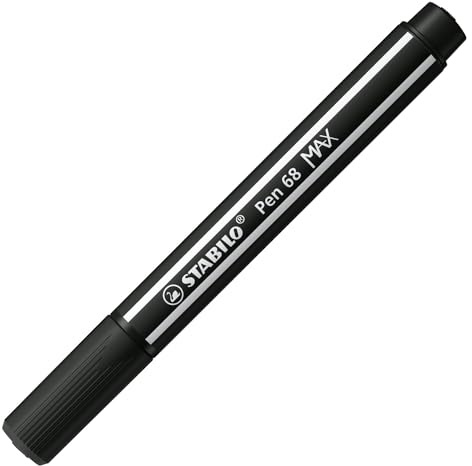 Premium-Filzstift mit dicker Keilspitze - STABILO Pen 68 MAX - Einzelstift - schwarz