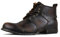 OSSTONE oscura Marrone retrò Stivali da moto per uomo Caviglia camminare moda Lace-Up Pelle Chukka Stivali Uomo Scarpa Casual OS-6015-2-oscura Marrone retrò-10-R