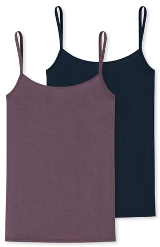 Schiesser Damen 2 Pack Spaghettitop Unterhemd - Modal Essentials, Sortiert 3_181761, 46