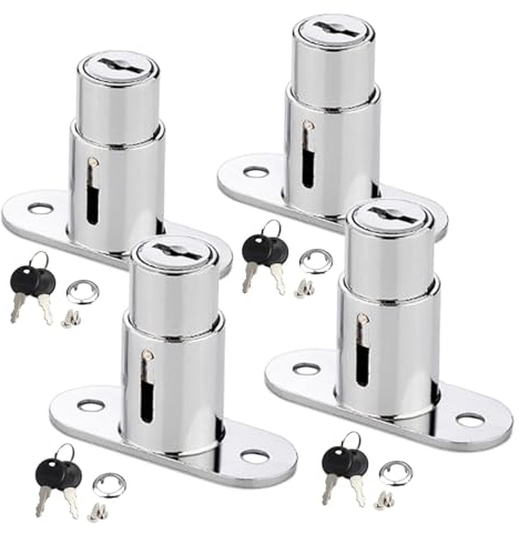 Serrure de Meuble à Porte Coulissante,serrures de tiroir en alliage de zinc pour placards, armoires, tiroirs, meubles et autres objets qui doivent être fermés (22mm,4PCS)