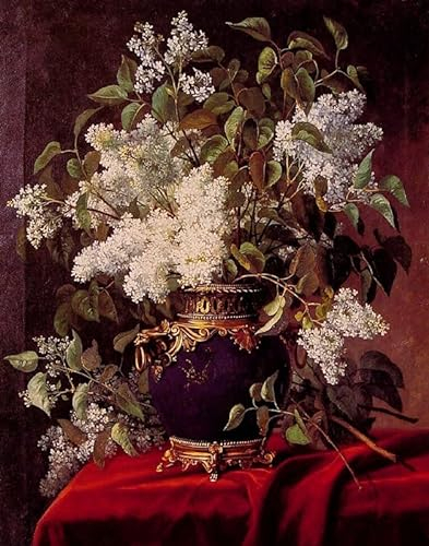 GerRit Leinwand-Poster, Wandkunst, ohne Rahmen, 58 x 90 cm, weiße Flieder, Jean Capeinick