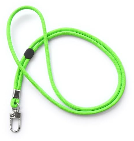 trage.band® cordon tour de cou réglable avec mousqueton, vert néon