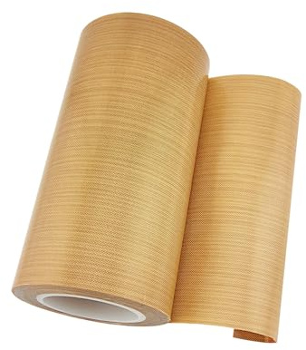 Qrity High Temp Tape - 1 Roll, 120mm x 10m, PTFE/Teflon, High Temp Adhesive, 0.18mm Thick, for Vacuum Sealer Machine, Hand or Impulse Sealer, Heat Resistant Up to 300℃