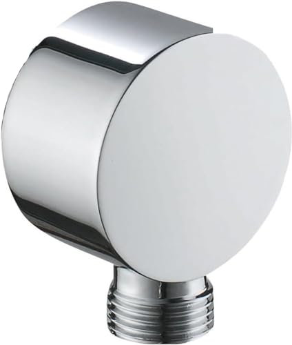 Bathroom Round Drop Ell Shower Hose Connector 1/2 NPT Female Wall Supply Elbow Bathtub Water Outlet Spout Wall Union,Chrome