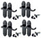 Matt Black Internal Door Handles - Door Handles Internal Sets Including Tubular Latch, Black Door Handle Set for Internal Doors, Door Handle in Black, 170mm x 42mm (4 Pair of Handles + Tubular Latch)