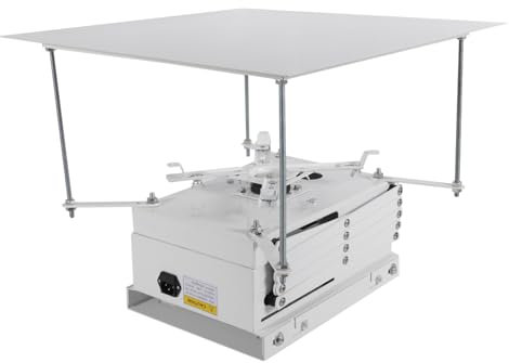Susoso Projector 220 V Support de projecteur motorisé ascenseur télécommande Projector avec télécommande infrarouge pour l'école dans la salle de réunion et d'autres domaines jusqu'à 10 kg (blanc)