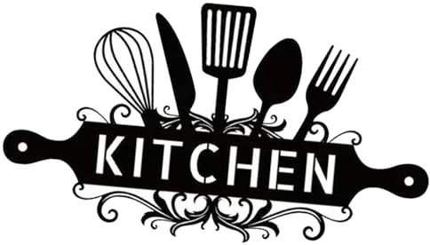 Letrero de Metal para Cocina | Decoración de Pared Negra Rústica | Arte de Metal para Comedor y Casa de Campo
