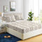 HaraDeco Juego de Sábana 4 Piezas Cama 150x190/200cm, Microfibra Poliéster Suave, Sábana Encimera Estampada, Bajera Ajustable para Colchón 28cm, 2 Fundas Almohada 50x70cm(Nagic Beige, Cama 150)