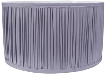 ValueLights | Small Easy Fit Powder Blue Ruched Pleated Drum Light Shade Living Room Bedroom Hallway Lampshade | Shades, Home Décor & Improvement Essential | 250mm Shade Width