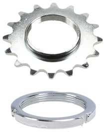 Fahrrad Ritzel hinten Single Speed Fixie 16 Zähne Schraub Zahnkranz chrom (mit Lockring)