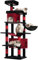 Heybly Arbre À Chat, De 178 cm De Hauteur, Colonne À Griffer Pour Les Chats D'Intérieur, Arbre À Chat Multi-Étagé Avec 8 Colonnes À Griffer, 2 Trou, 2 Plateformes, Hamac, Panier,noir et rouge HCT036BR