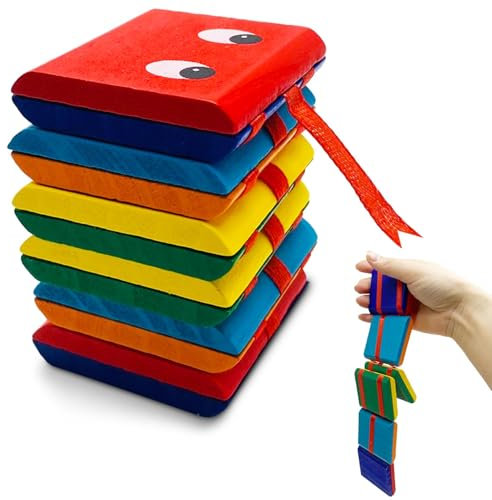 Yeefunjoy Escalera Jacob de Madera para Niños, Juguete sensorial Fidget Escalera de madera Juego Retro Clic Clac, Juguete Educativo de Madera con Solapa y Efecto de Ilusión Mágica Regalo de cumpleaños
