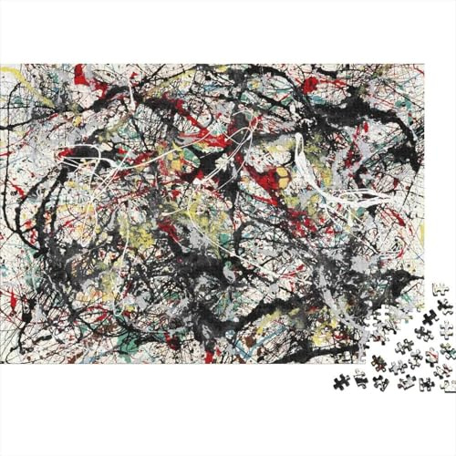 Jackson Pollock Holz Puzzle 1000 Teile Puzzles Für Erwachsene Lernspiel Herausforderungsspielzeug,Übung Für Den Geist, 1000 Teilige Puzzlespiel 1000 Pcs