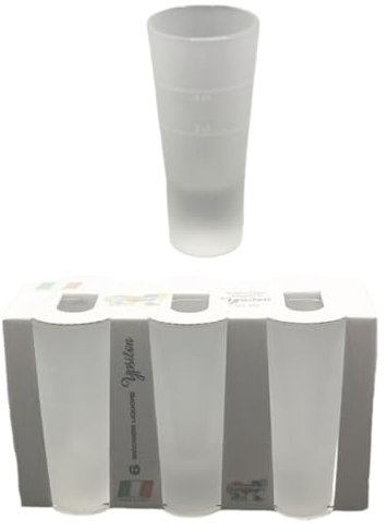 Sicignano Casalinghi Ingrosso Casalinghi Arredo Giardino Hotellerie Set 6 Bicchieri da Liquore Ypsilon, 7 cl, Satinato Giallo e Trasparente (Trasparente, 1 conf)