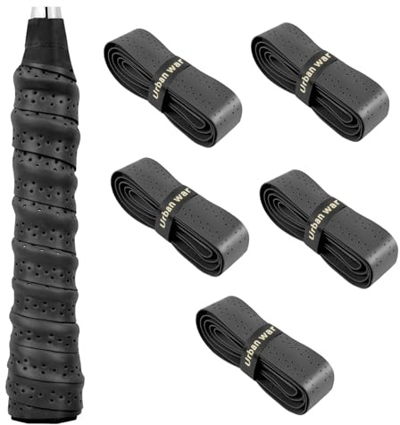 5 Stück Anti-Rutsch Overgrips, Perforiertes Griffband mit Eva-Schaum, Schweißabsorbierend für Tennis, Badminton, Squash Schläger, Fahrradlenker, Angelruten, Verbesserter Komfort & Halt