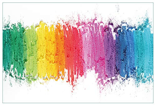 Wallario Küchenrückwand selbstklebend 90 x 60 cm, Motiv: Regenbogenstreifen auf weißem Hintergrund - Bunter Anstrich | Spritzschutz abwischbar & pflegeleicht