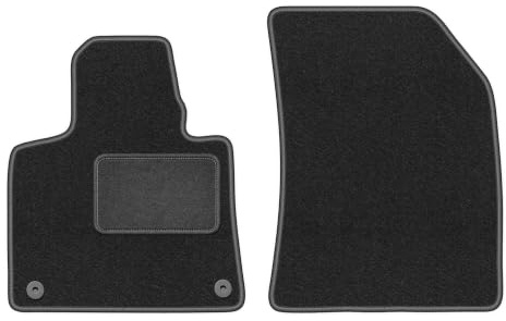 Velours-Fußmatten vorne passend für Citroën C4 Grand Picasso II 2013-2019 | passend für Minivan 7-Sitzer; Velours-Teppich (Polypropylen), ca. 6,5 mm; rutschfest, runde Befestigungen (Typ CP2)