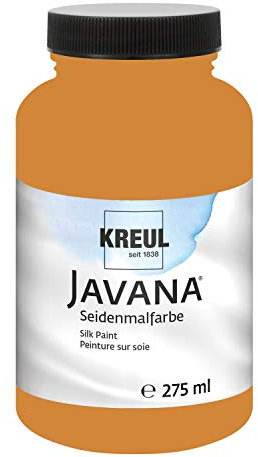 KREUL 8156-275 - Javana Seidenmalfarbe 275 ml, cognac, hochpigmentierte und brillante Farbe auf Wasserbasis, mit fließend flüssigem Charakter, dringt tief in die Fasern ein