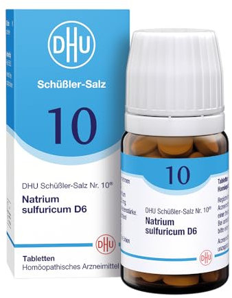 DHU Schüßler-Salz Nr. 10 Natrium sulfuricum D6 – Das Mineralsalz der inneren Reinigung – das Original – umweltfreundlich im Arzneiglas, 80 St. Tabletten