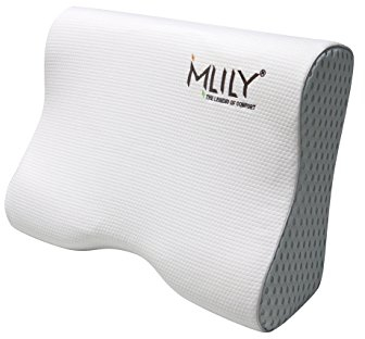 Mlily by Ebitop Orthopädisches Seitenschlaf-Viskoseschaum-Kissen mit Kissenbezug EBI. - K54.37.11 54x36x11/8,5cm weiß (54x37x11/8cm)