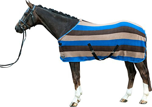 HKM 567557 Abschwitzdecke Colour stripes mit Kreuzgurt, XL