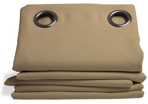 Moondream Strahlenschutzvorhang, funktioniert auf die Wellen Telefone/Wi-Fi/Bluetooth/Antennen Relais Beige - Lederbraun, 130 x 260 (BxH) cm, Ösen (1 Vorhangschal)