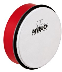 Nino Percussion Hand Drum Instrument - Kleine Handtrommel für Kinder ab 3 Jahren - Durchmesser 6 Zoll (ca. 15 cm) - Kunststoff, Rot (NINO4R)