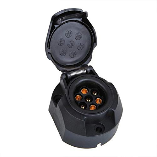 Prise de remorque pour voiture 12 V - Raccord 7 broches - En plastique - Couvercle de voiture - Accessoire de protection - Prise de remorque - Prise de remorque - Prise de remorque