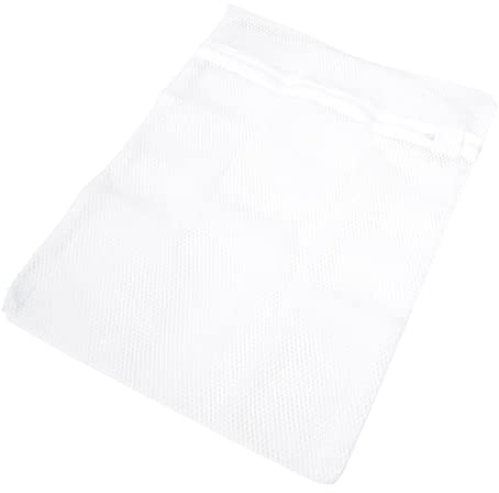 Fackelmann Bolsa para Colada, Malla para Lavar Prendas Delicadas en la Lavadora. Funda con Cremallera fabricada en Polietileno. Blanco, 30x40cm, 1 ud.