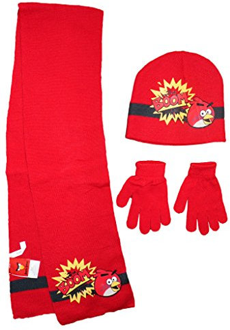 Kids Angry Birds-Winter-Hut Schal Handschuhe Set