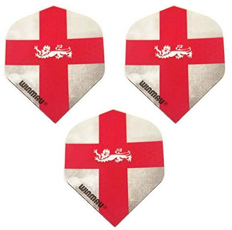Winmau Mega Lion St George Cross British England United Kingdom 75 Micron Strong Standard Dart Flights (1 Set)