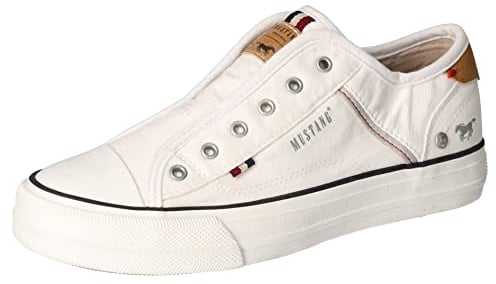 MUSTANG Damen Canvas Sneaker Weiß, Schuhgröße:EUR 42