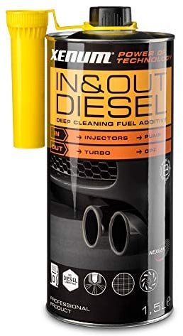 Xenum IN&OUT Diesel-Reiniger 1,5L – 4-in-1 für DPF, Einspritzdüsen, Turbo & AGR. Schützt vor Ablagerungen, verbessert Leistung und Kraftstoffzufuhr. Präventiv und problemlösend für Diesel-Motoren.