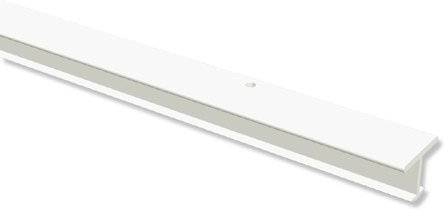 Interdeco Gardinenschienen T-Schienen vorgebohrt Weiß 1-läufige Vorhangschienen aus Kunststoff, Fineline, 140 cm